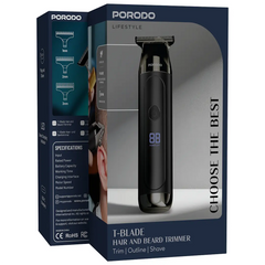 PDLFST154BK | Porodo Lifestyle T-Blade Hair and Beard Trimmer | Black