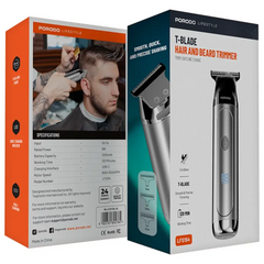 PDLFST154-SL | Porodo Lifestyle T-Blade Hair and Beard Trimmer | Silver