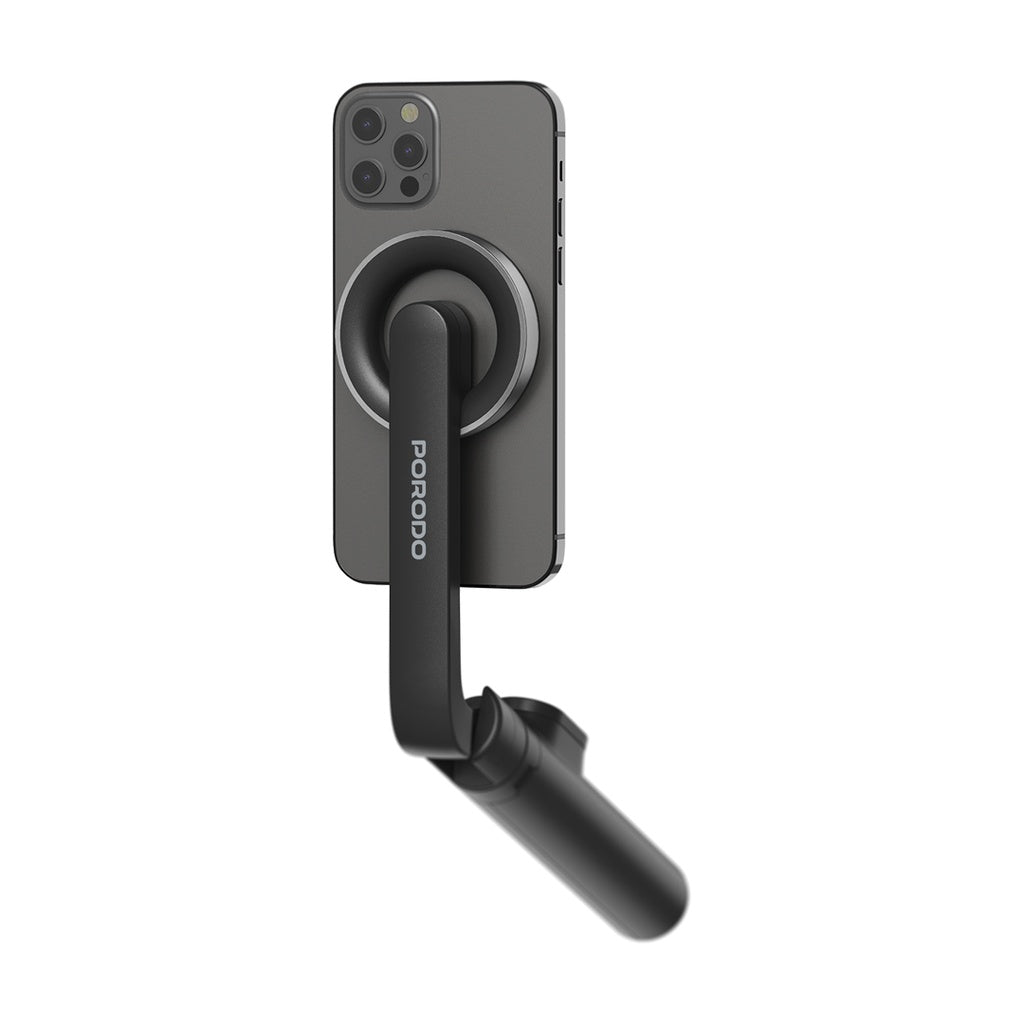 Porodo Magnetic Selfie Stick 64.5cm Extendable with 3 Leg Tripod and Remote Control - Black (PD-MGS64-BK)