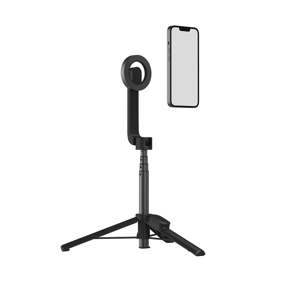Porodo Magnetic Selfie Stick 64.5cm Extendable with 3 Leg Tripod and Remote Control - Black (PD-MGS64-BK)