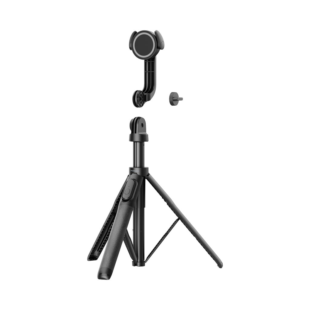 Porodo Magnetic Selfie Stick 150 Cm Extendable With 3Leg Tripod And Remote Control-Blac( PD-MGS150-Bk)