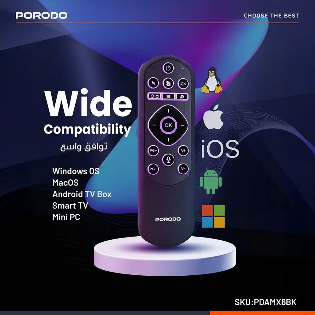 Porodo Mike Mini Keyboard 6-Axis Gyro Sensor - Black
