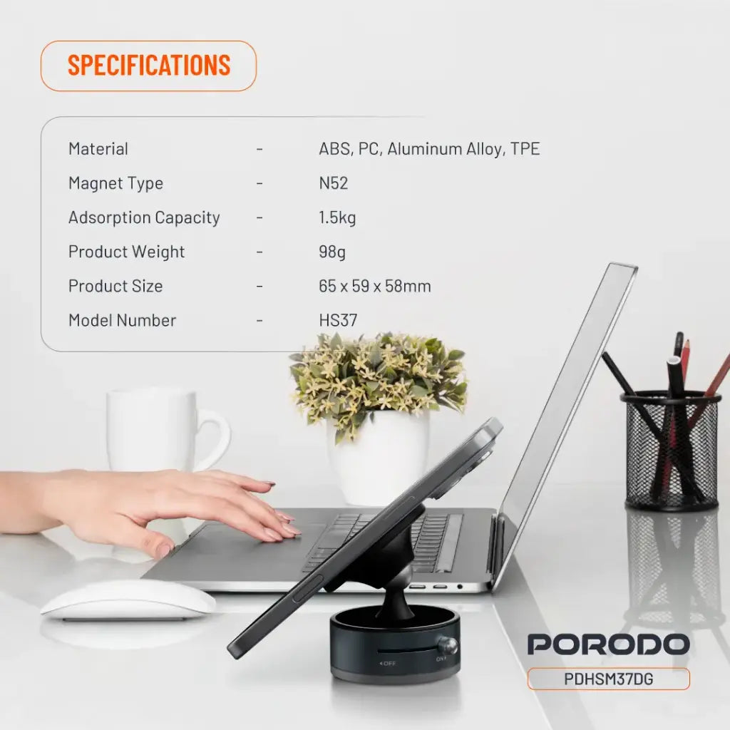 PDHSM37DG | حامل هاتف بورودو متعدد الأسطح ماج سيف | رمادي غامق