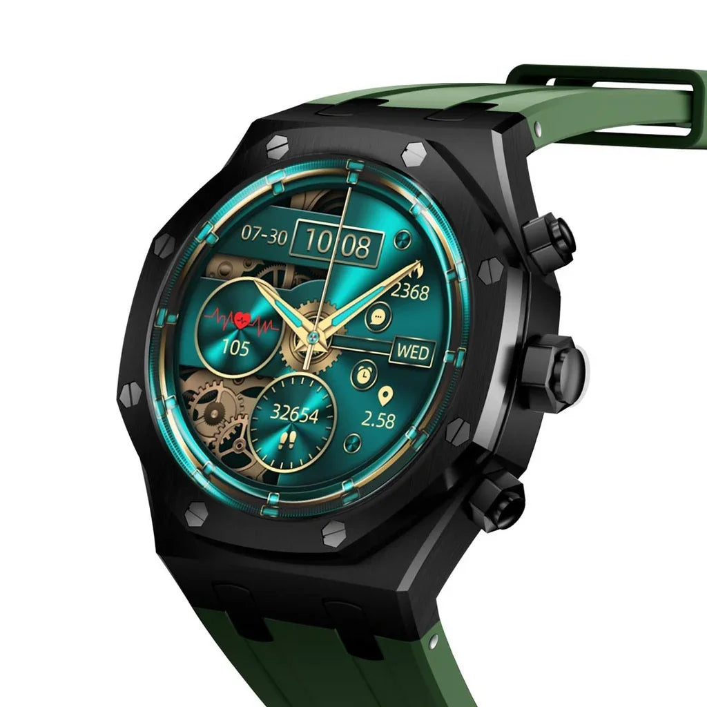 PD-CRISTALLOAP-BK , Porodo CristalloAP Smart Watch Blue Dial- Black