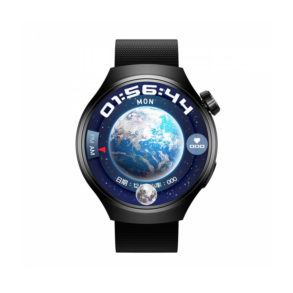 PD-SFERA-BK , Porodo Smart Watch Sfera Round Titanium with Extra Orange Band - Black