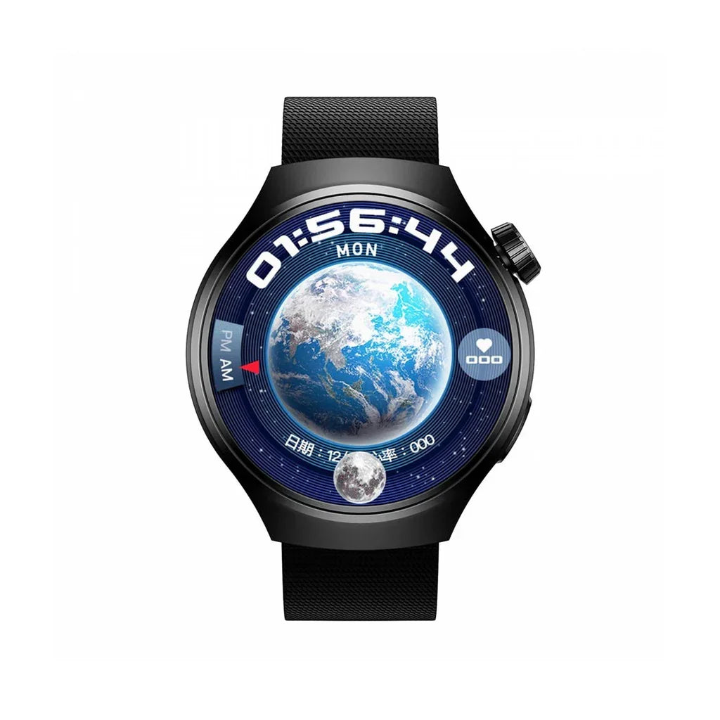 PD-SFERA-BK , Porodo Smart Watch Sfera Round Titanium with Extra Orange Band - Black