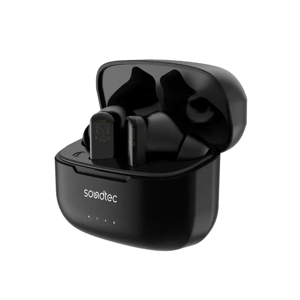 PD-STWLEP032-BK , Porodo Soundtec ANC & ENC TWS Earphone with Transparent Earbuds - Black - GulfStore.com