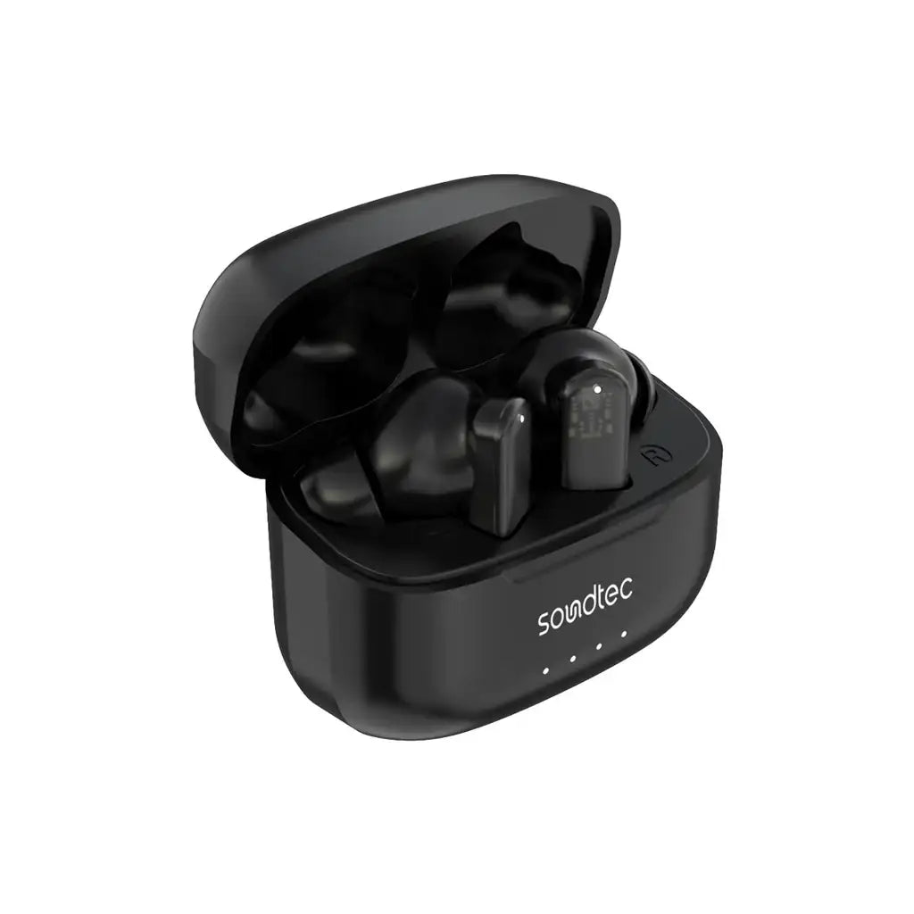 PD-STWLEP032-BK , Porodo Soundtec ANC & ENC TWS Earphone with Transparent Earbuds - Black - GulfStore.com