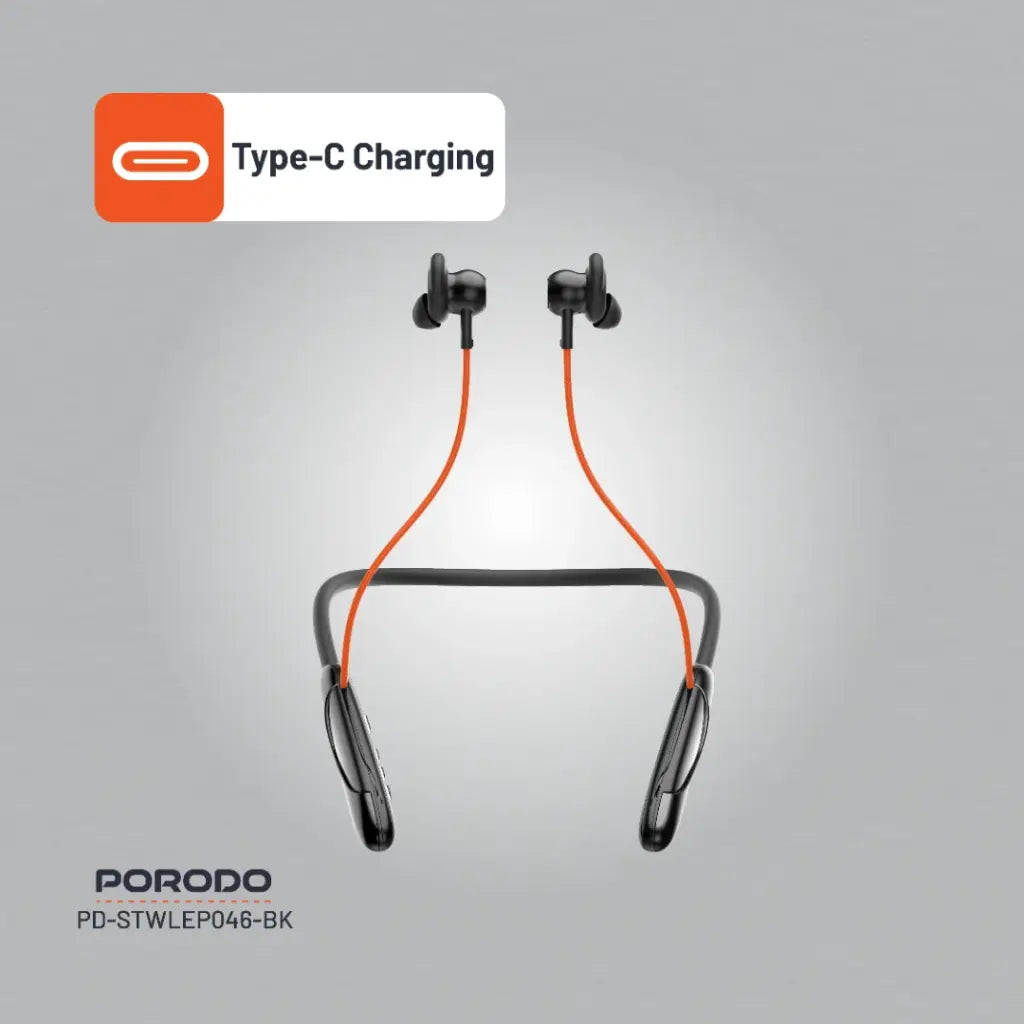 PD-STWLEP046-BK| Porodo Soundtec Echo Flex Magnetic Buds Hall-Switch Technology | Black
