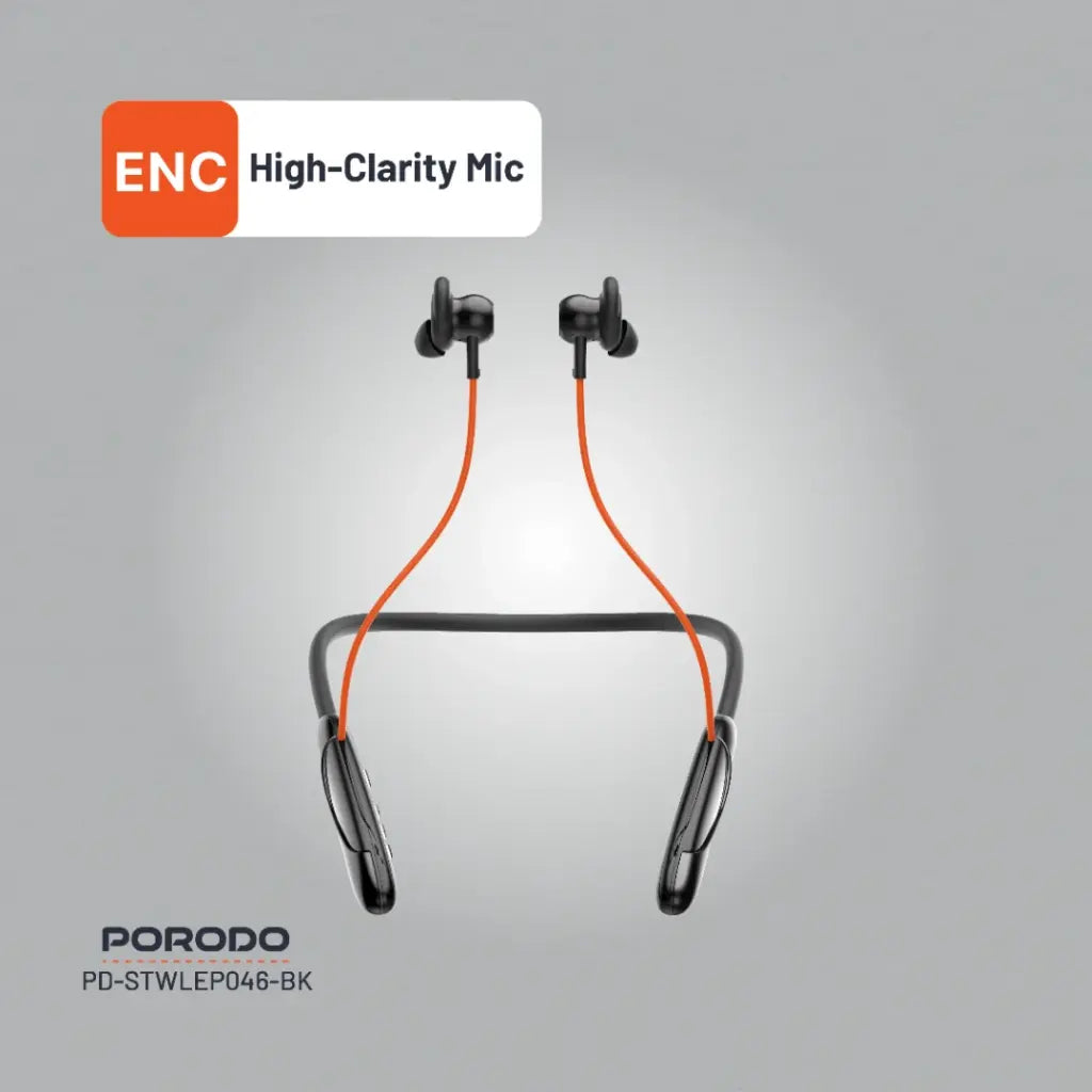 PD-STWLEP046-BK| Porodo Soundtec Echo Flex Magnetic Buds Hall-Switch Technology | Black
