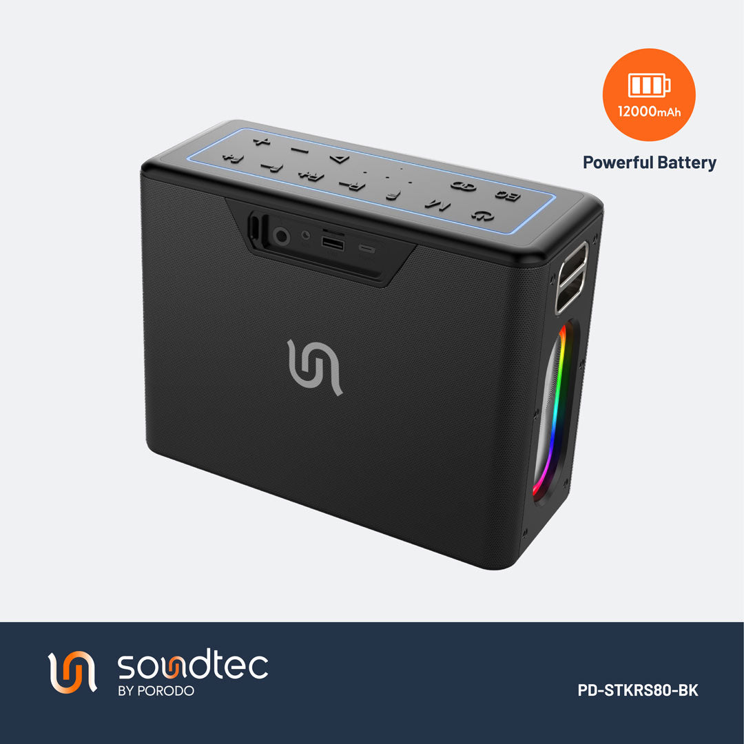 PD-STKRS80-SL | Porodo Soundtec Quaantum 2.2 Channel Portable Speaker | Silver