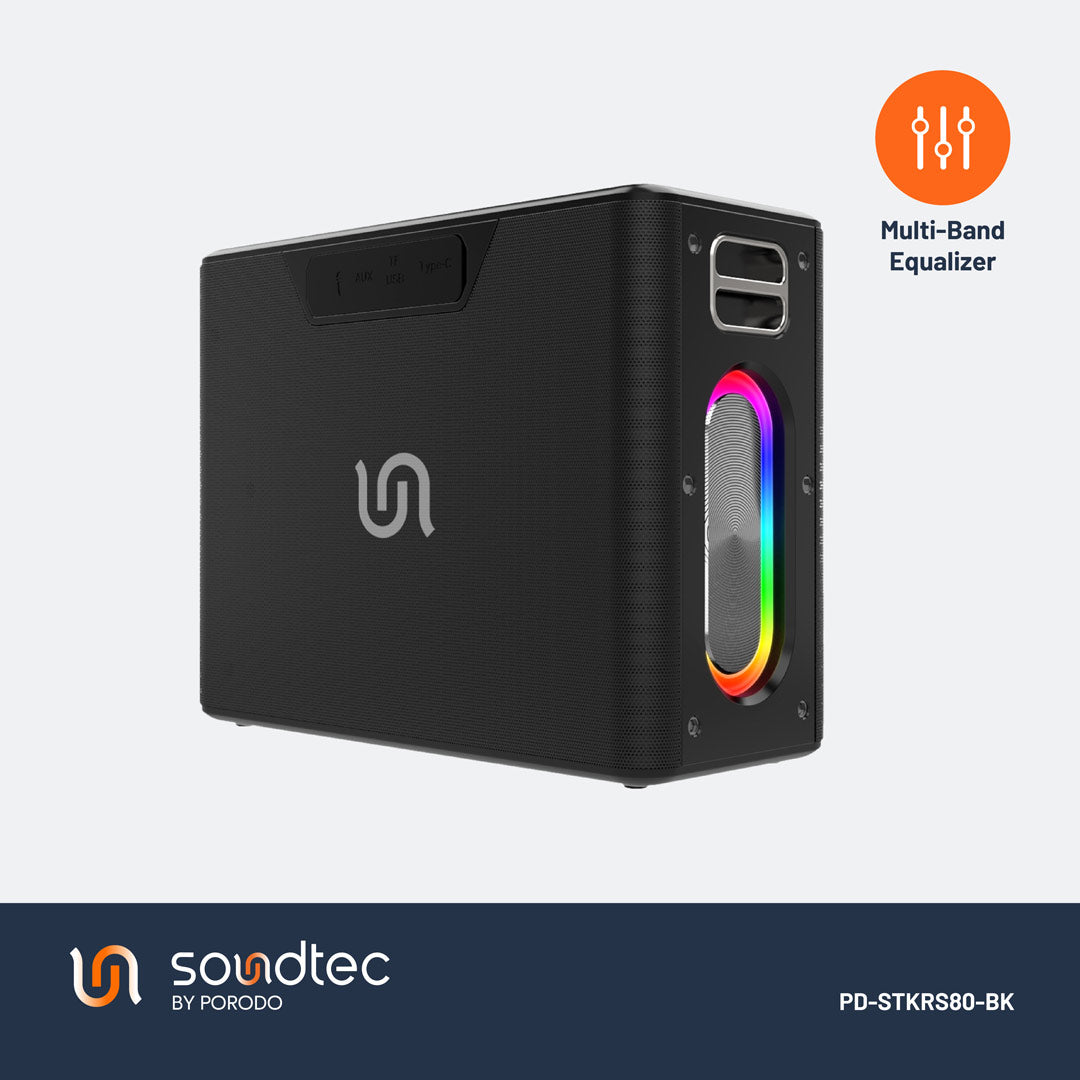 PD-STKRS80-SL | Porodo Soundtec Quaantum 2.2 Channel Portable Speaker | Silver