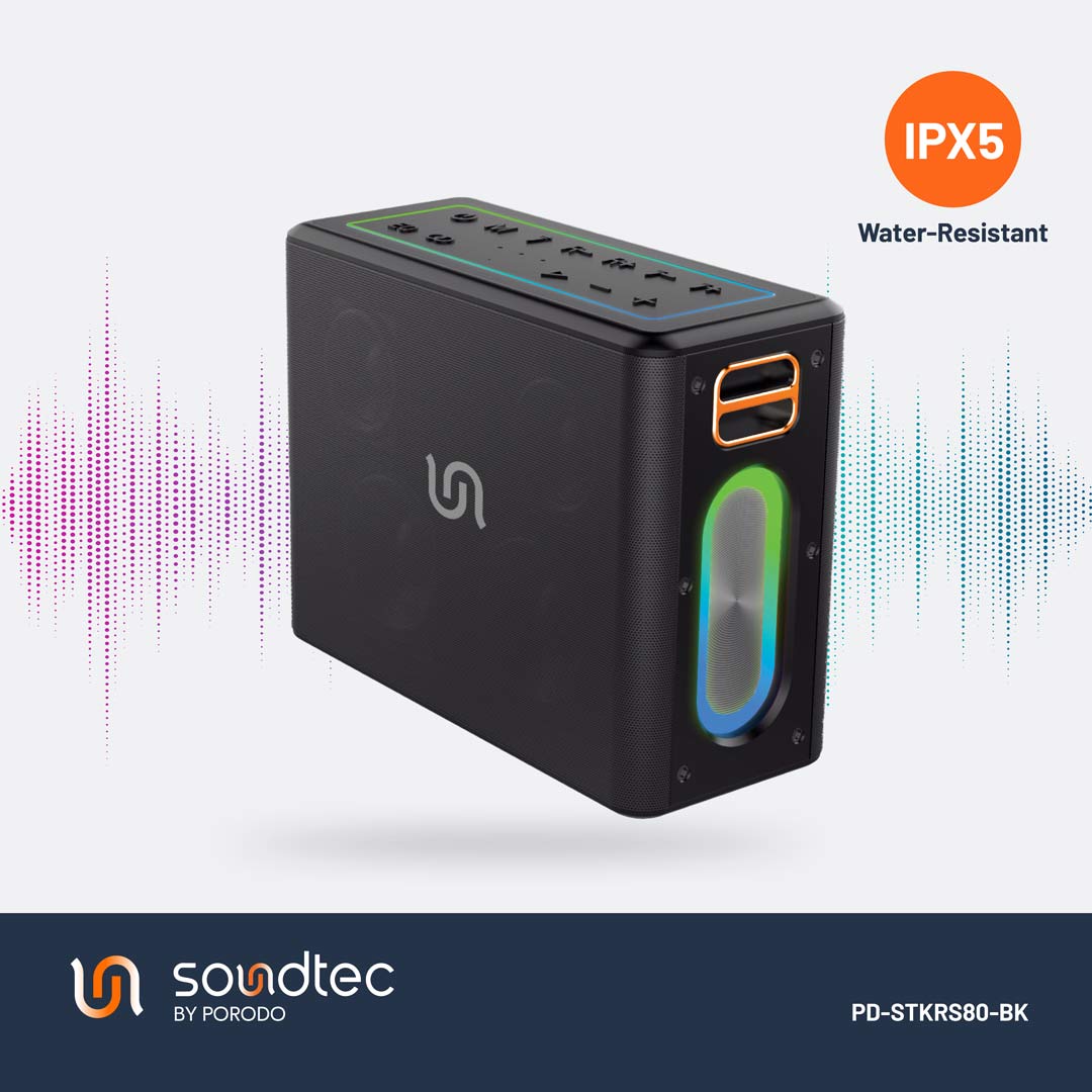 PD-STKRS80-SL | Porodo Soundtec Quaantum 2.2 Channel Portable Speaker | Silver