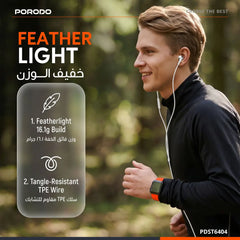 PDST6404-WH | Porodo Soundtec TRACE Semi In-Ear Stereo Earphones | White