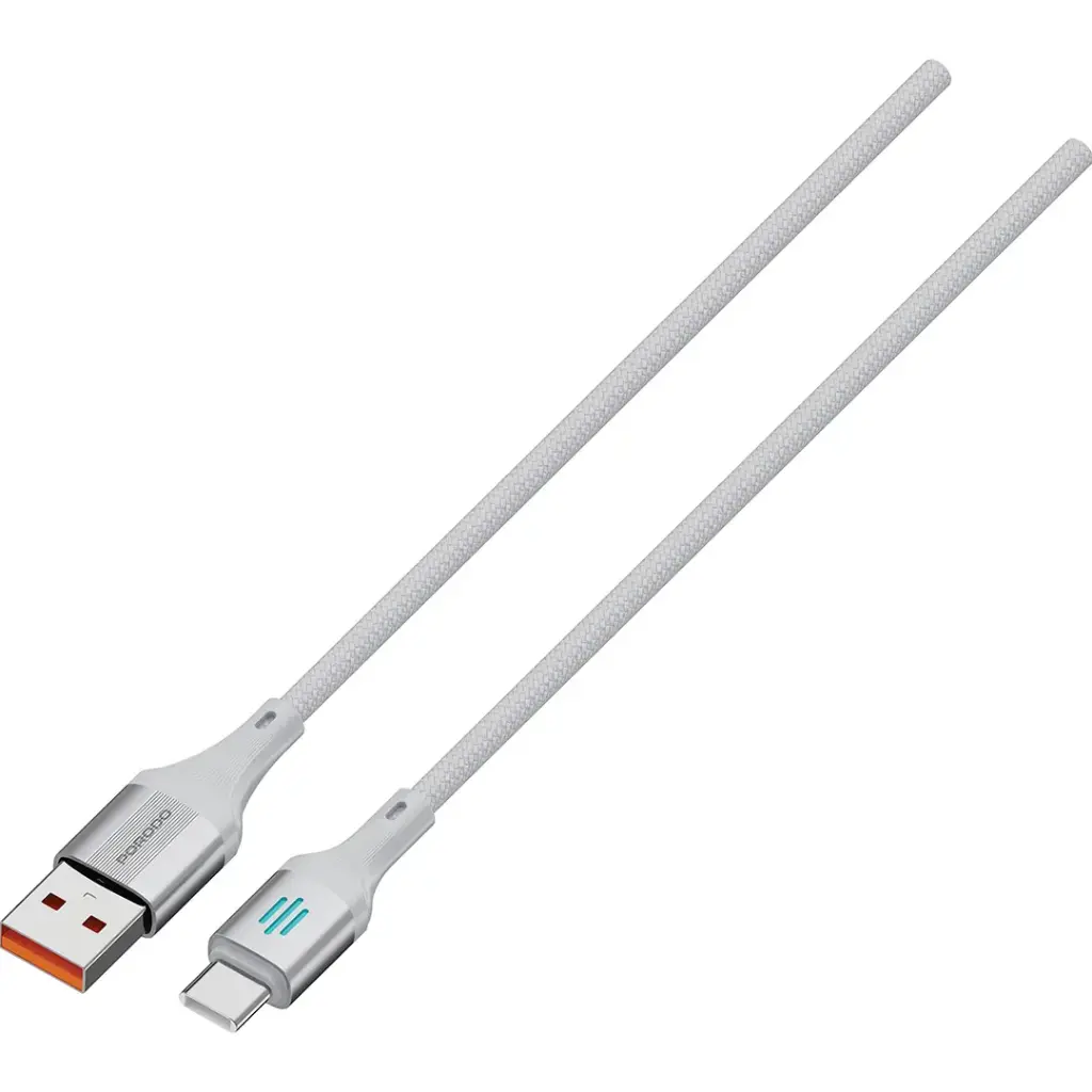 PDDC97 | Porodo Usb-A To Lightning Charging & Data Cable 1M  - Silver