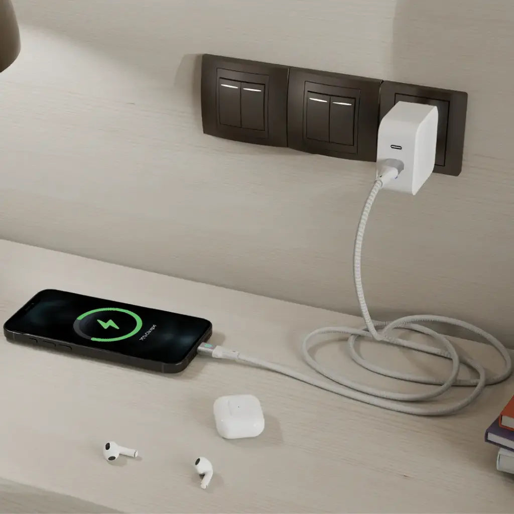 PDDC97 | Porodo Usb-A To Lightning Charging & Data Cable 1M  - Silver