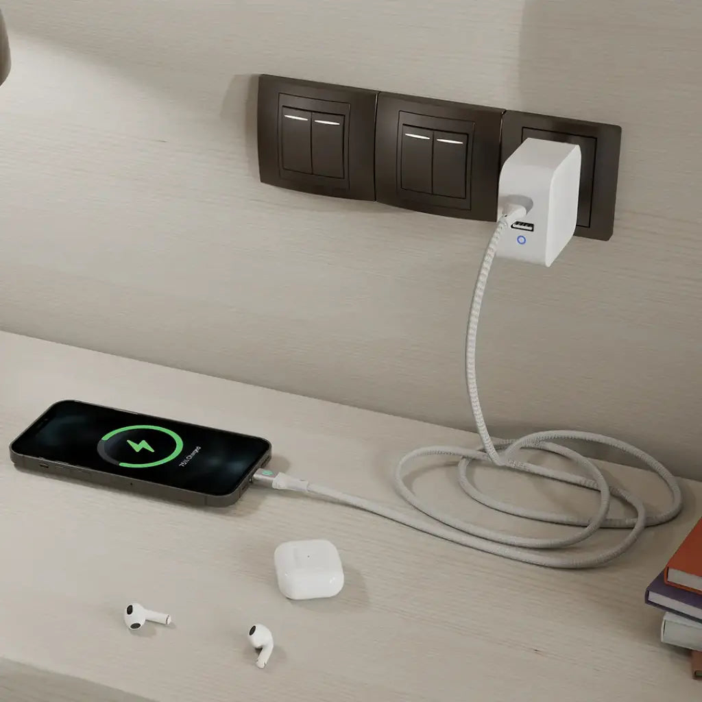PDDC240| Porodo Usb-C To Usb-C 240W PD Charging & Data Cable 1M -Silver