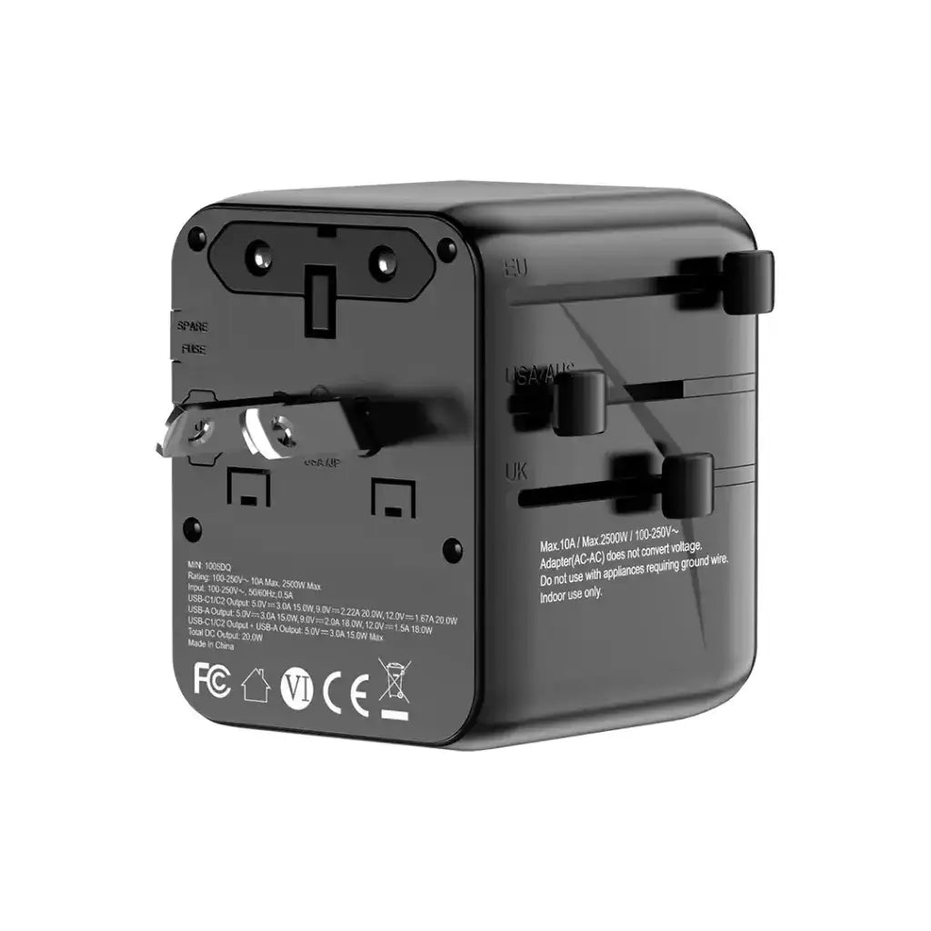 PD-FWCH053-BK , Porodo Universal Travel GaN Quick Charger-Black - GulfStore.com