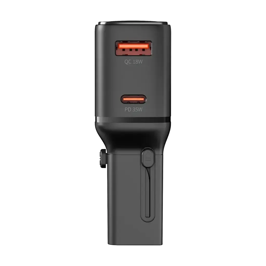 PD-FWCH055-BK , Porodo Universal Travel Pocket Charger - Black