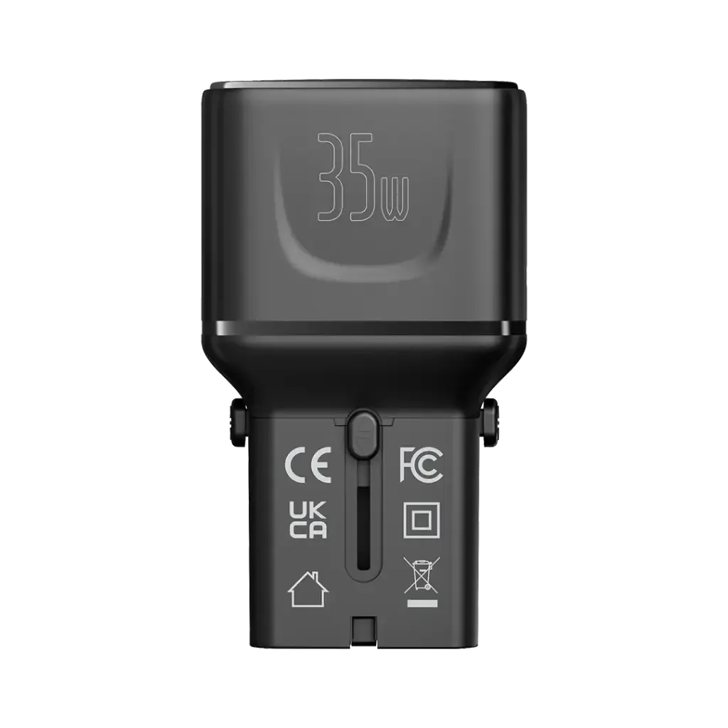 PD-FWCH055-BK , Porodo Universal Travel Pocket Charger - Black