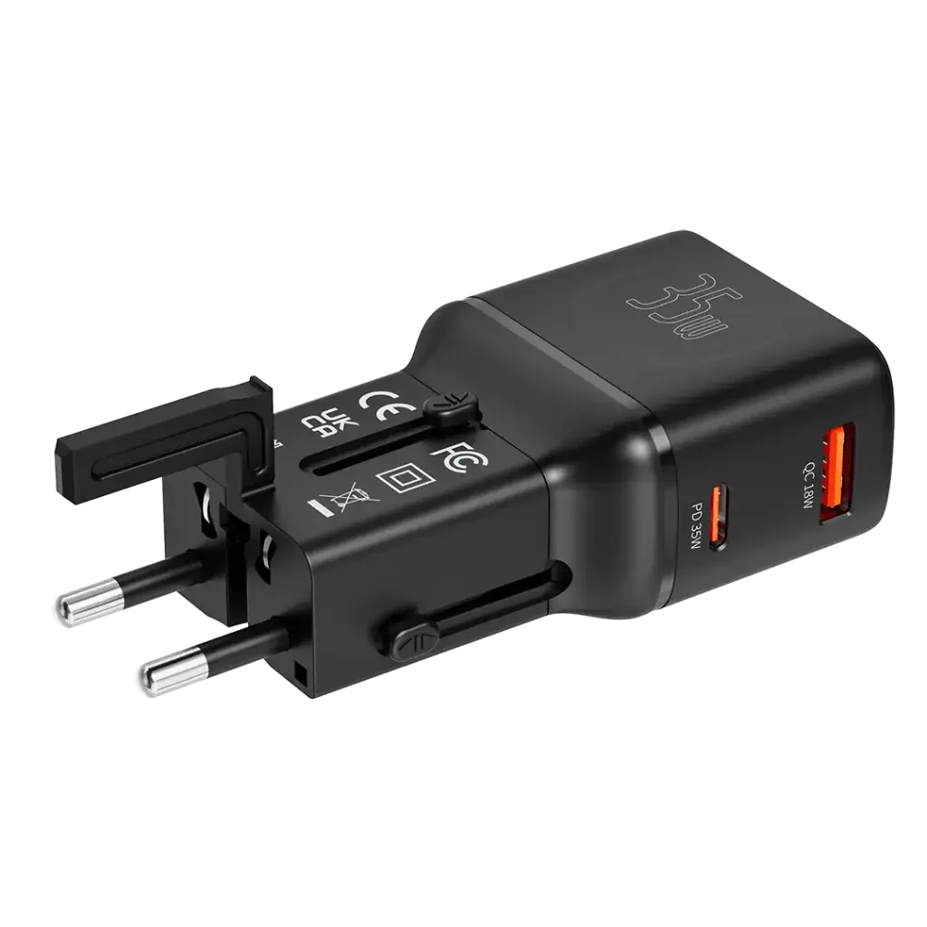 PD-FWCH055-BK , Porodo Universal Travel Pocket Charger - Black
