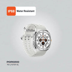 PD-LFST011-SL , Porodo Voyager Smart Watch - Silver - GulfStore.com