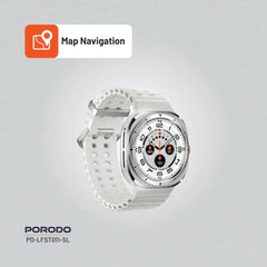 PD-LFST011-SL , Porodo Voyager Smart Watch - Silver - GulfStore.com