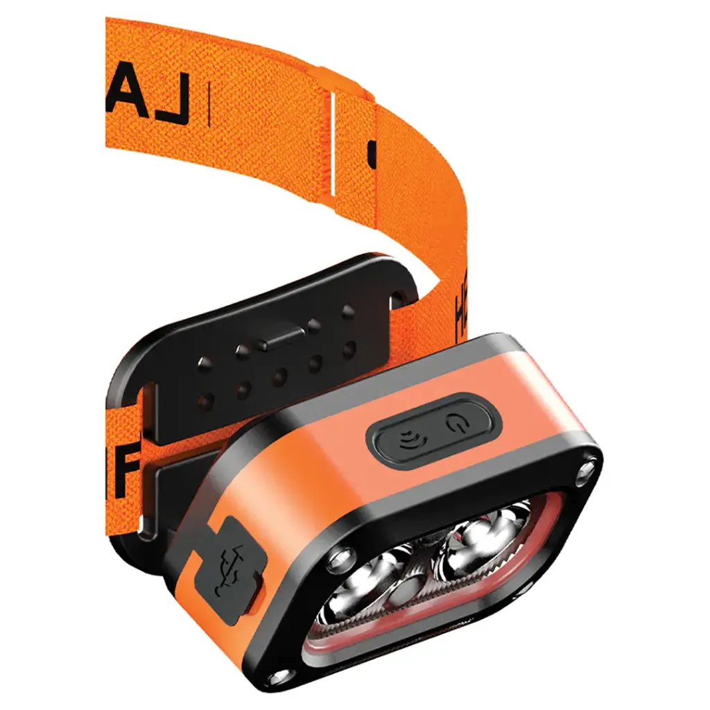 PDHDGO80G | Porodo wave-sensor Rechargeable Led Headlamp - Orange