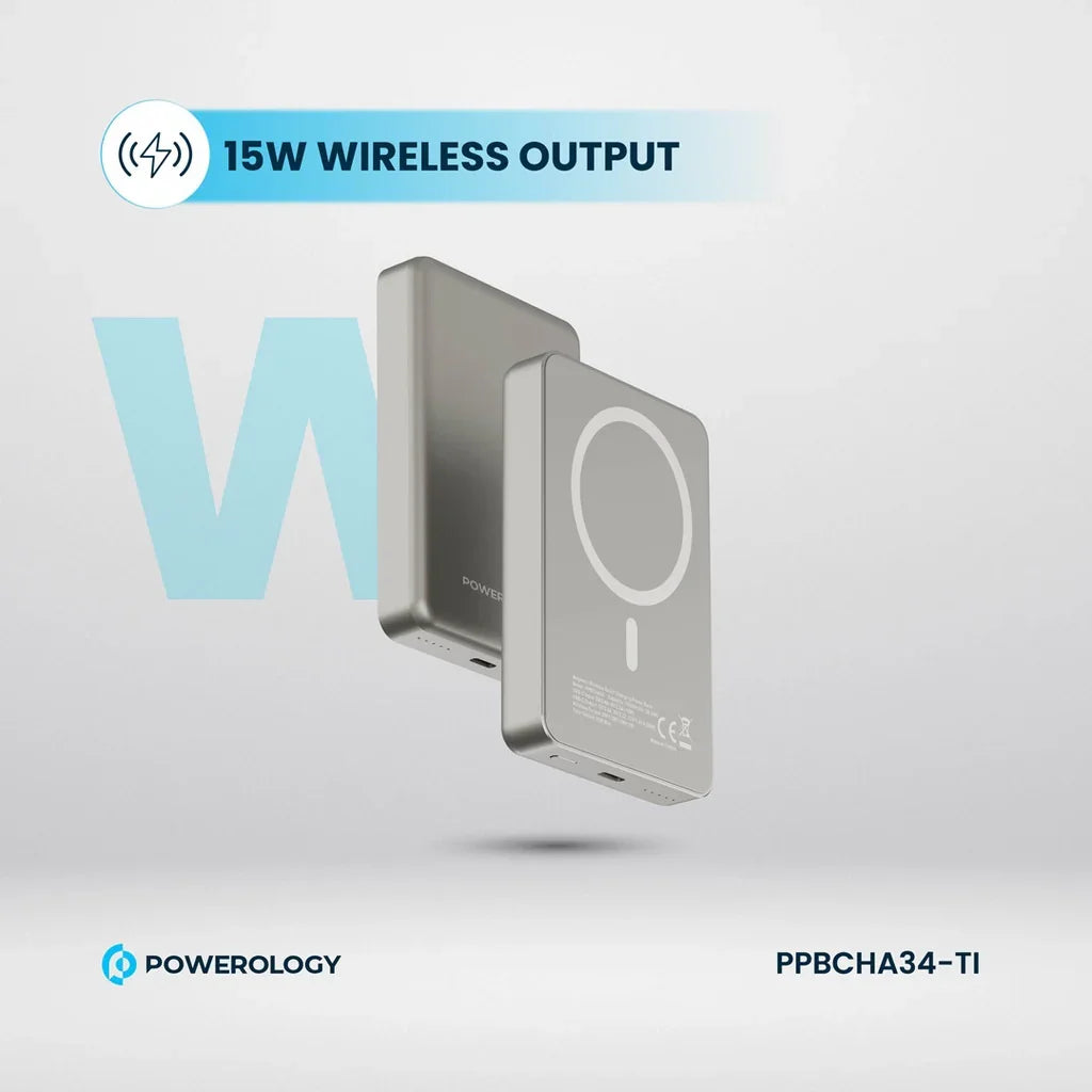 Powerology PD 20W PP034 10000mAh Magsafe Aluminium Power Bank - Desert Titanium