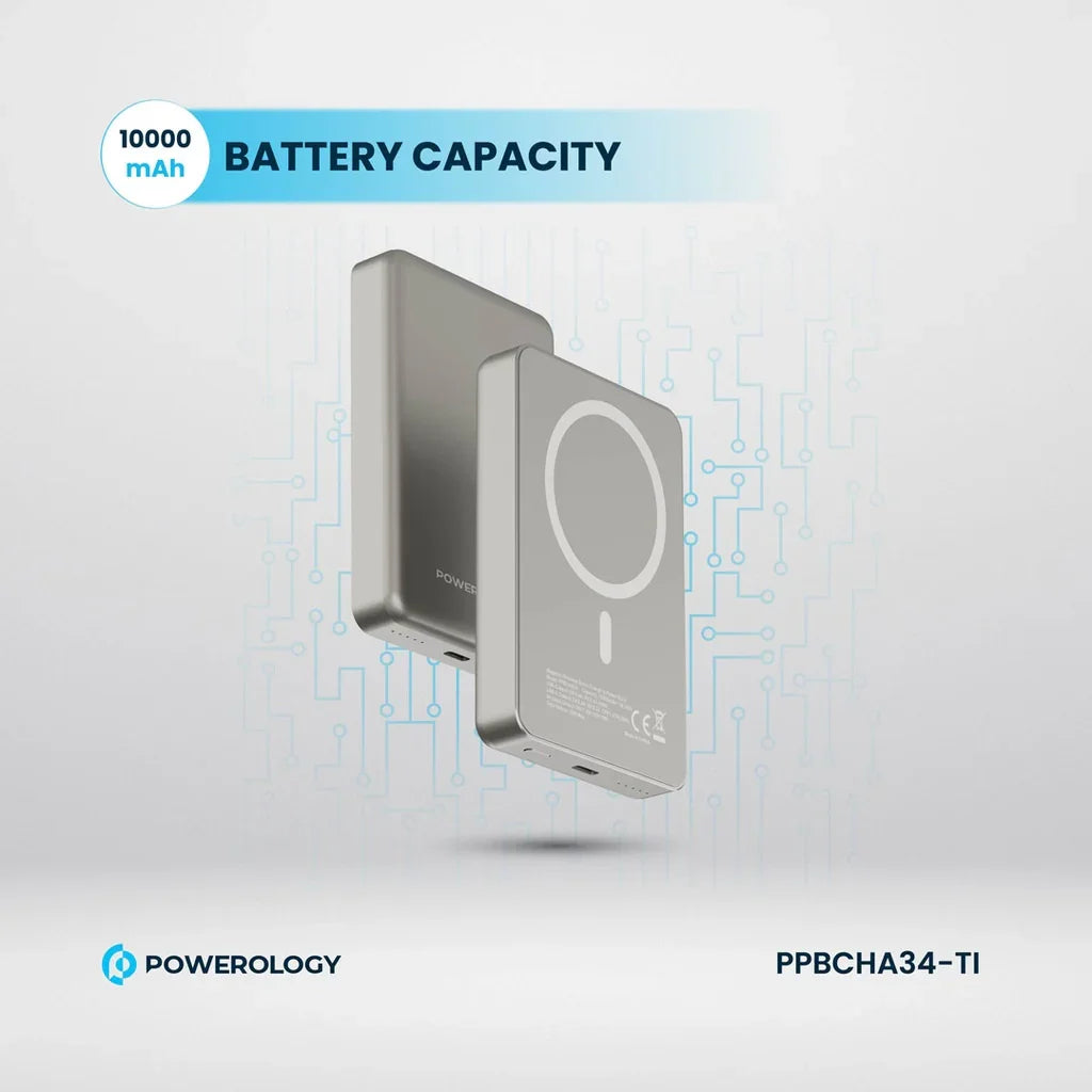 Powerology PD 20W PP034 10000mAh Magsafe Aluminium Power Bank - Desert Titanium