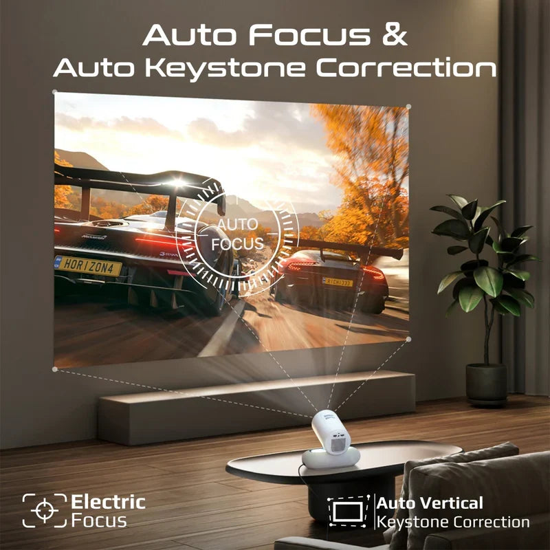 Promate 4K Compatible HD Wireless LCD Projector with Built-In Speaker & Ambient RGB light - GulfStore.com