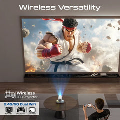 Promate 4K Compatible HD Wireless LCD Projector with Built-In Speaker & Ambient RGB light - GulfStore.com