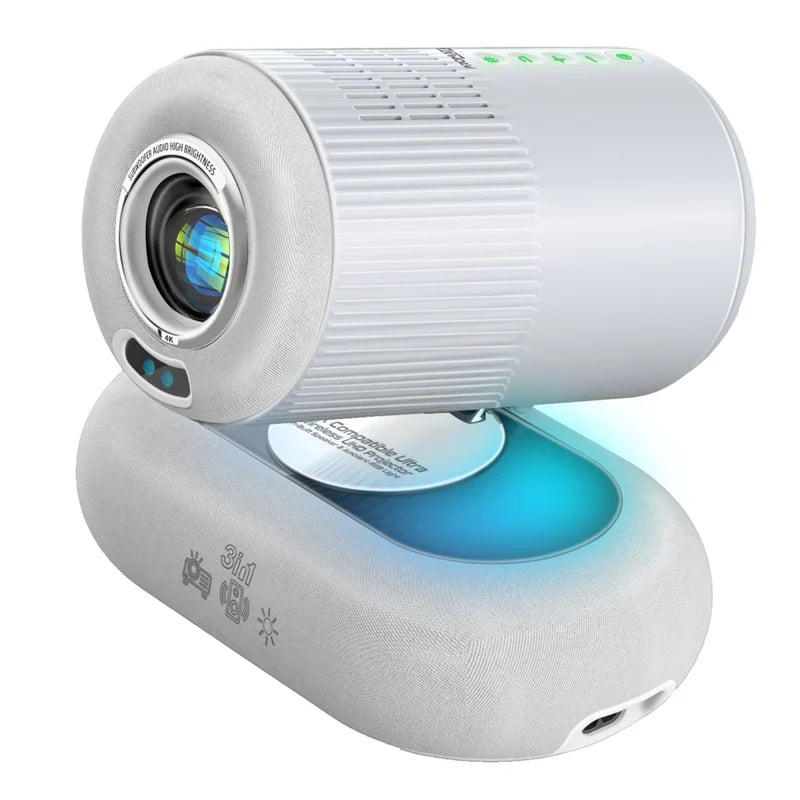 Promate 4K Compatible HD Wireless LCD Projector with Built-In Speaker & Ambient RGB light - GulfStore.com