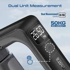 InstaScale-50.Black | Promate | Comfort-Grip High Precision Digital Handheld Luggage Scale • 50Kg Max Capacity | Black