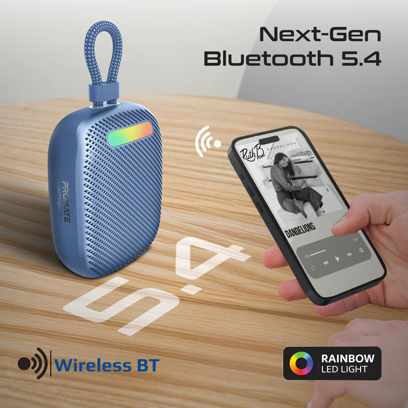 PROMATE CrystalSound™ 7W High-Definition Wireless Speaker• 7W High Definition Sound - Blue