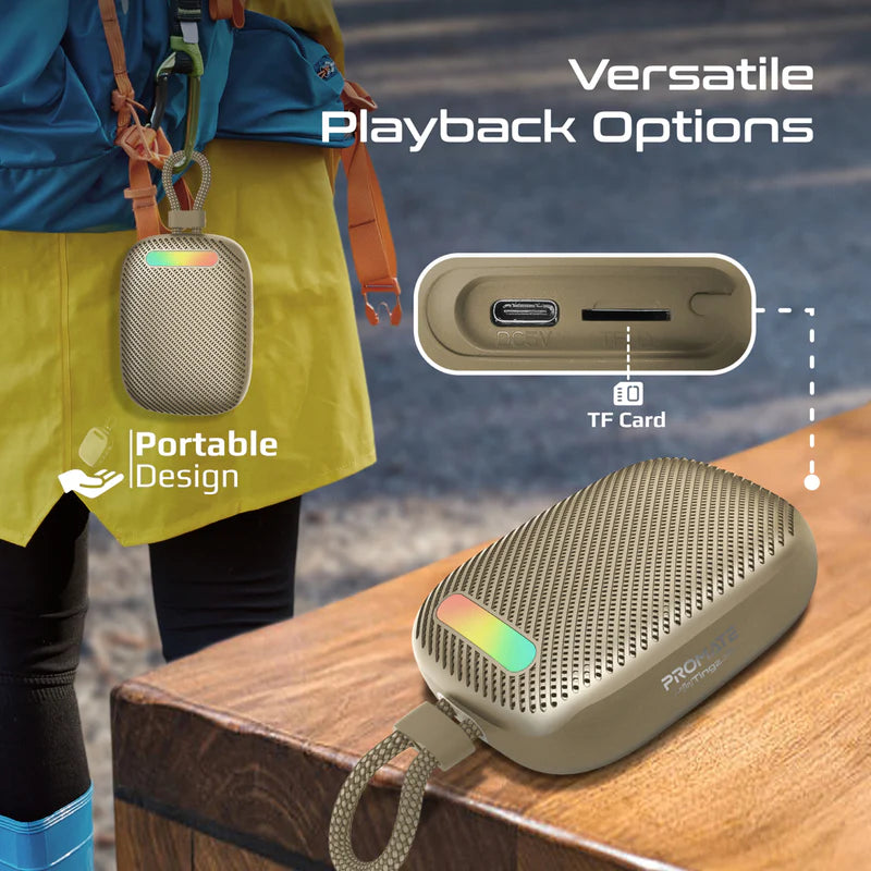 PROMATE CrystalSound™ 7W High-Definition Wireless Speaker• 7W High Definition Sound - Titanium