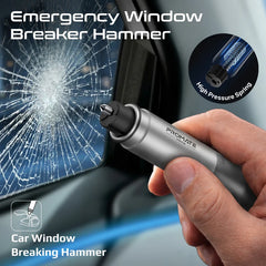 PROMATE Vexa 4-in-1 Emergency Safety Tool with LED Flashlight, Window Breaker Hammer, Seatbelt Cutter, Emergency Whistle, Compact Vehicle Escape Tool for Cars