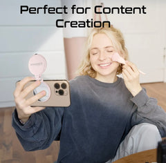 PROMATE MagHalo-Pro.RoseGold | Promate | 360° Rotatable Ultra-Slim MagSafe Compatible Rechargeable LED Ring Light | Rose Gold
