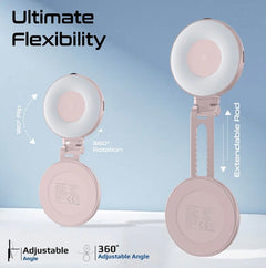 PROMATE MagHalo-Pro.RoseGold | Promate | 360° Rotatable Ultra-Slim MagSafe Compatible Rechargeable LED Ring Light | Rose Gold