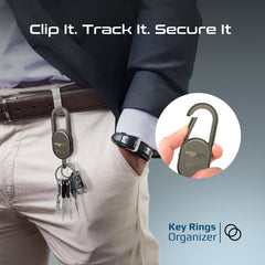 PROMATE TagChain.Titanium | PROMATE Smart Carabiner Keychain w/ Apple Find My Precision Locator • Rechargeable Battery | Titanium - GulfStore.com