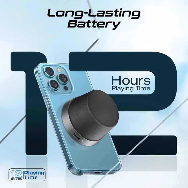 مكبر صوت بلوتوث صغير عالي الدقة من بروميت مع قاعدة متوافقة مع ماج سيف - أسود 