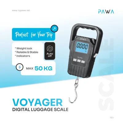 PW-LGSC50KG-BK | PAWA Voyager Digital Luggage Scale | Black
