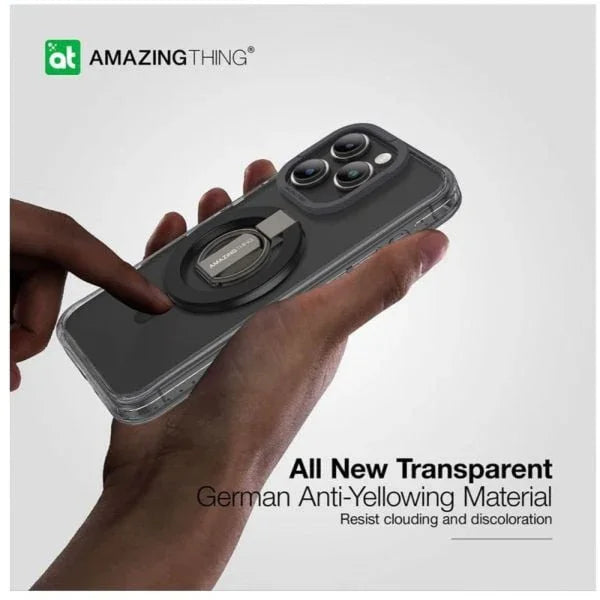 AMAZINGTHING، جراب AT TITAN PRO MAG GRIP المقاوم للسقوط لهاتف IPHONE 15 PRO MAX 6.7، أسود، IP156.7PTRBK
