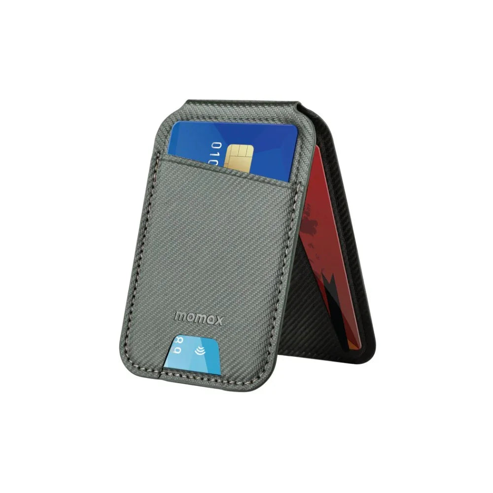 SR29E | Momax 1-Wallet Magnetic stand card holder | Grey