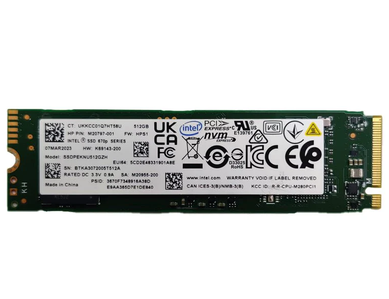 Intel 670p Series M.2 PCIe NVMe SSD - 512GB / M.2 2280 / PCIe 3.0 / Open - SSD (Solid State Drive)