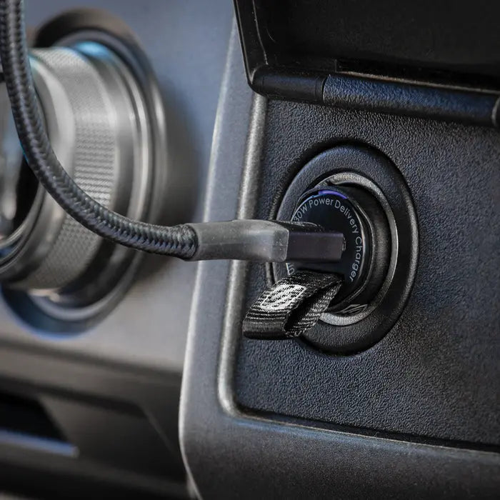 Scosche PowerVolt 30W USB Type-C Fast Car Charger with Fabric Pull Label and Power Delivery 3.0 with PPS for All USB-C Devices