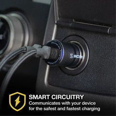Scosche Dual USB Type-C Fast Car Charger 60W | Black