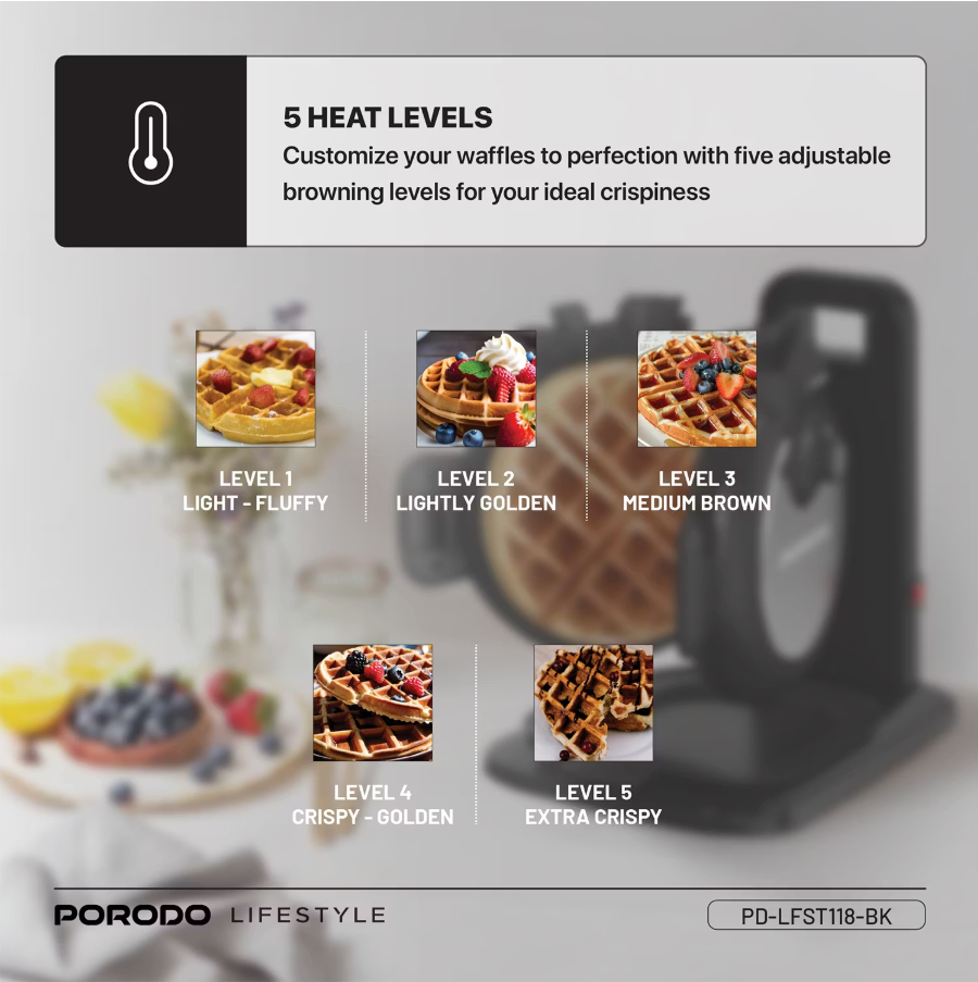 Porodo Lifestyle Vertical Waffle Maker PD-LFST118-BK - Black