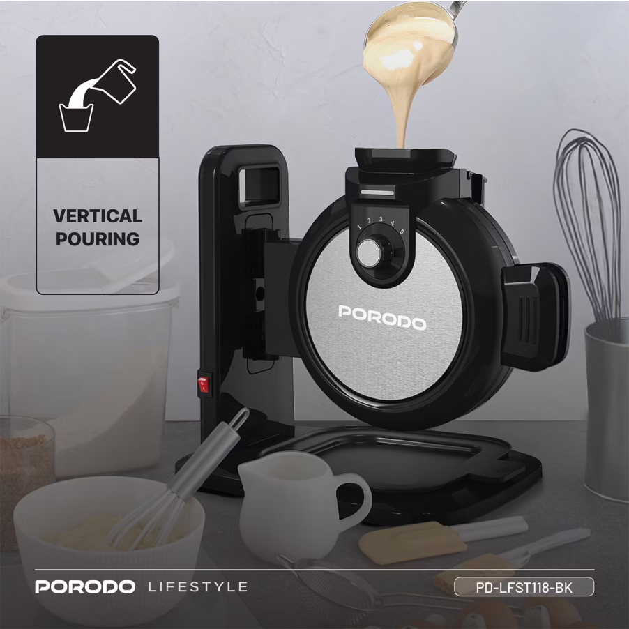 Porodo Lifestyle Vertical Waffle Maker PD-LFST118-BK - Black