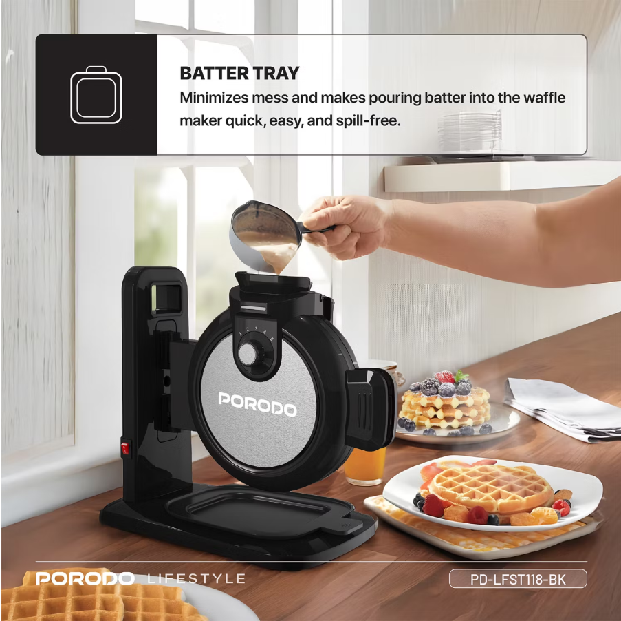 Porodo Lifestyle Vertical Waffle Maker PD-LFST118-BK - Black